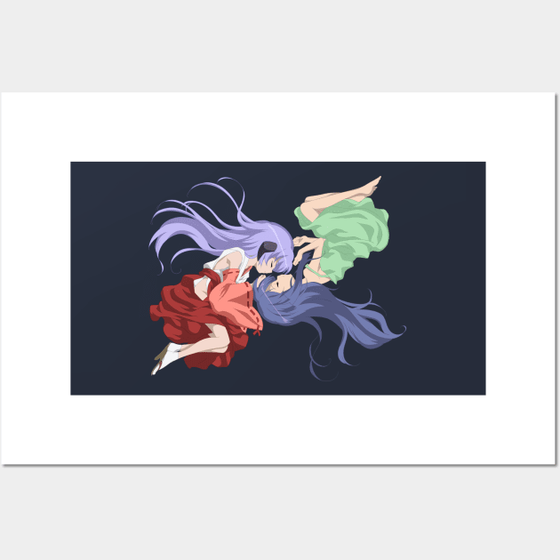 Hanyuu and Rika Wall Art by KokoroPopShop